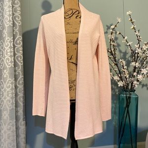 Cyrus Light Pink Open Front Ribbed Cardigan
